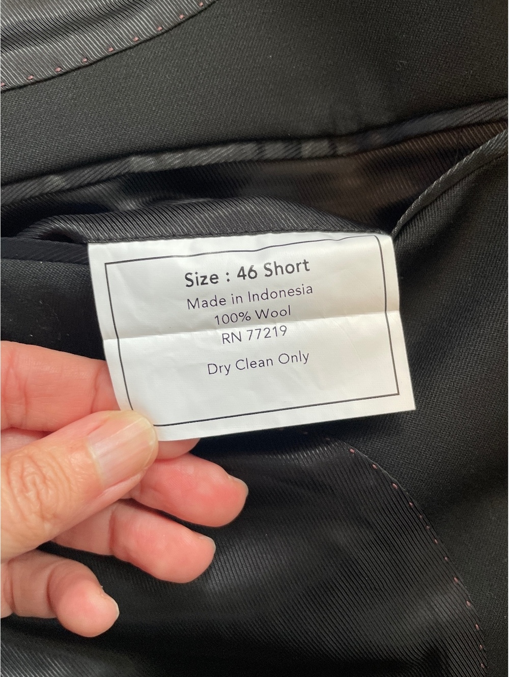 Pronto Uomo Platinum Black 100% Wool Blazer Sport Coat Men's 46 Short 2 Button - Picture 4 of 9